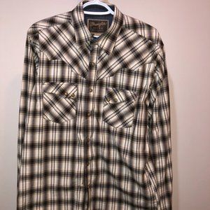 Mens Medium Wrangler Retro Western Dress Shirt